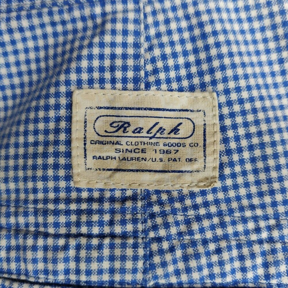 Vintage Ralph Lauren Womens Shorts Sz 6 Blue White Check Gingham Drawstring - Picture 5 of 6
